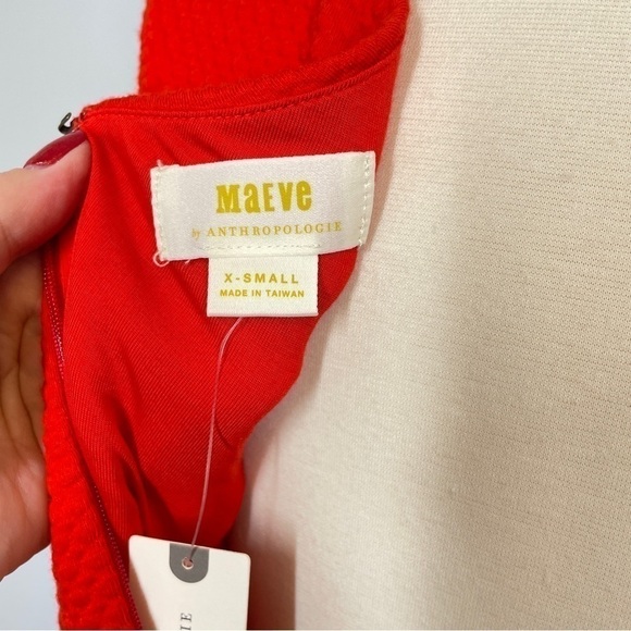Anthropologie Maeve Sleeveless Coral Dress Gold Buttons Size XS NWT - Picture 9 of 12